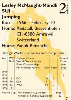 1995 Collect-A-Card Equestrian #17 Lesley McNaught-Mandli / Panok Renanche Back